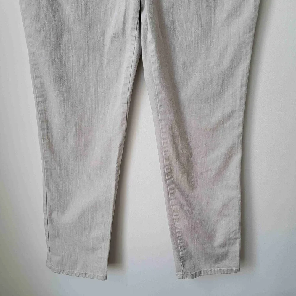 Gloria Vanderbilt Amanda Cream 5 Pocket Button Closure Belt Loop Pants Size 10